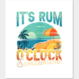 Its Rum Oclock Somewhere Summer Vacation Beach Drinking Tank Top Posters and Art